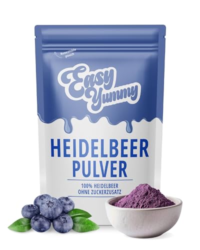 Easy Yummy Heidelbeerpulver (100g), 100% wildes Blaubeerpulver ohne Zuckerzusatz von Easy Yummy