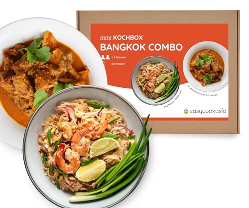 EasyCookAsia Bangkok Combo Kochbox I Pad Thai & Massaman Curry Kochbox I Thailands Grundzutaten für 2 Personon I Geschenkidee für Asia- und Kochliebhaber von EasyCookAsia