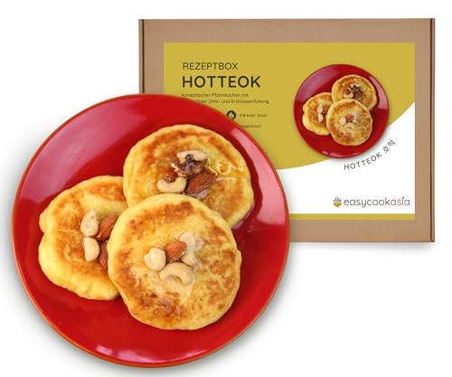 EasyCookAsia Hotteok Box I Koreanische Pfannkuchen mit süßer Füllung I Geschenkbox für Asia- und Kochliebhaber | mit freundliche Kochanleitung von EasyCookAsia
