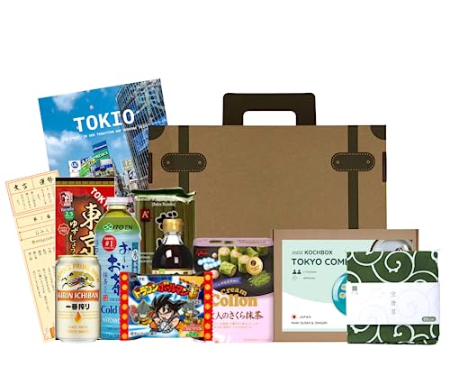 EasyCookAsia Japanische Süßigkeiten & Getränke Box | inkl. DIY Sushi, Ramen, Onigiri Form, Furoshiki, Mochi | Geschenkidee für Japanliebhaber von EasyCookAsia