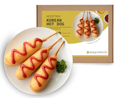 EasyCookAsia Koreanische Hotdog DIY Set | Mit freundliche Anleitung für Kochanfänger | Besonderes Geschenk für Asia- und Kochliebhaber | inkl. Panko Paniermehl von EasyCookAsia