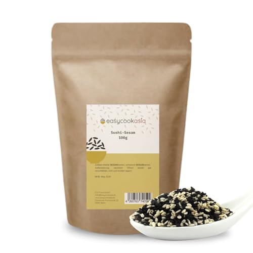 EasyCookAsia Premium Sesammix 100g | Schwarzer & Weißer Sesam | Nährstoffreich & Aromatisch | Perfekt für Sushi, Salate, Brot, Dressings & als knusprige Toppings EasyCookAsia Premium Sesammix 100g | Schwarzer & Weißer Sesam | Nährstoffreich & Aromatisch | Perfekt für Sushi, Salate, Brot, Dressings & als knusprige Toppings von EasyCookAsia