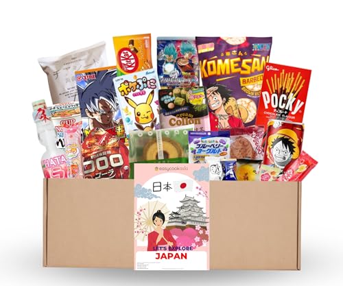 Entdecke die Vielfalt: Überraschungs-Japanische Snack Box mit Animation Charactered Snacks, Trendy Mochi & Süßigkeiten (Japan Snack Box M (20set)) von EasyCookAsia