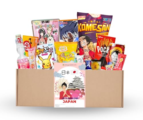 Entdecke die Vielfalt: Überraschungs-Japanische Snack Box mit Animation Charactered Snacks, Trendy Mochi & Süßigkeiten (Japan Snack Box S (15set)) von EasyCookAsia