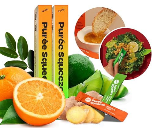 Frutrip Puree Squeeze | Natürlicher Fruchtsnack | Green Tangerine & Hallabong-Ginger | Ohne Zuckerzusatz | Vielseitig als Cocktail & Vitaminshot | Reich an Nährstoffen (Probekit 25gx6) von EasyCookAsia