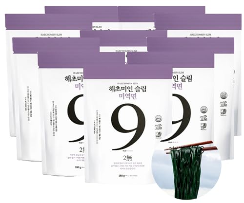 Haechomiin Algen-Nudeln 180g x10pack | Nur 9 Kcal pro Portion | Schnelle & einfache Zubereitung | Stärke- und mehlfrei | Ideal für Diät & gesunde Ernährung | Vielseitig einsetzbar von EasyCookAsia