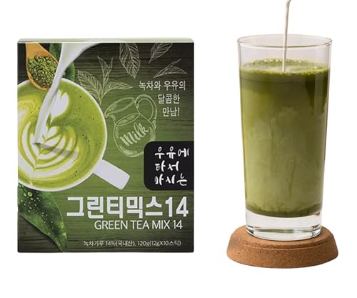Hankook Tea Grüntee Mix 120g | Feines Grünteepulver für Latte | Schnelllöslich & Perfekt für Unterwegs | Bitter-süßer Geschmack | Tee-Genuss für Zuhause und Reisen von EasyCookAsia