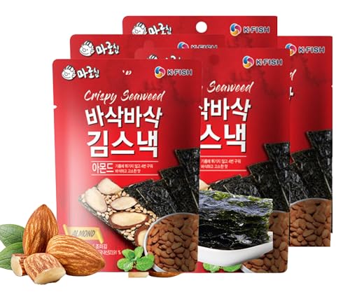 K-FISH Crispy Seaweed Snack 20g | Gesunde und Knusprige Algen Chips | Perfekt für Snack-Liebhaber | Ideal für Kinder und Erwachsene | Natürlich und Leicht | Ohne Künstliche Zusätze (almond) von EasyCookAsia