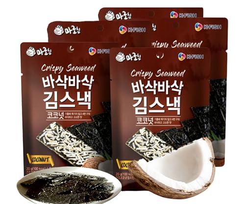 K-FISH Crispy Seaweed Snack 20g | Gesunde und Knusprige Algen Chips | Perfekt für Snack-Liebhaber | Ideal für Kinder und Erwachsene | Natürlich und Leicht | Ohne Künstliche Zusätze (coconut) von EasyCookAsia