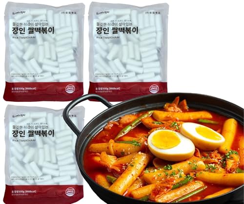 Korecipe Meister Reiskuchen | 300g - 3er Set | Vielseitig für Tteokbokki, Suppen und Stir-fry | Perfekt für kreative koreanische Küche | Ideal als Snack oder Hauptgericht von EasyCookAsia