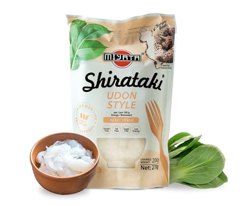 MIYATA Shirataki Konjak Udon Nudeln 270gx12pack(270g) | Gesunde und nährstoffreiche Alternative zu traditionellen Udon Nudelnx12pack(270g) | Ideal für authentische Suppen und Eintöpfe von EasyCookAsia
