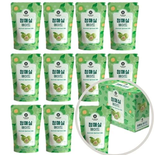 McNulty Koreanischer Pouch Drink 190ml x 10er | Erfrischende Getränke im K-Style Beutel | Fruchtige & Kaffee-Sorten | Direkt trinkfertig – ideal für unterwegs (1Box (10er), Apricot Ade) von EasyCookAsia