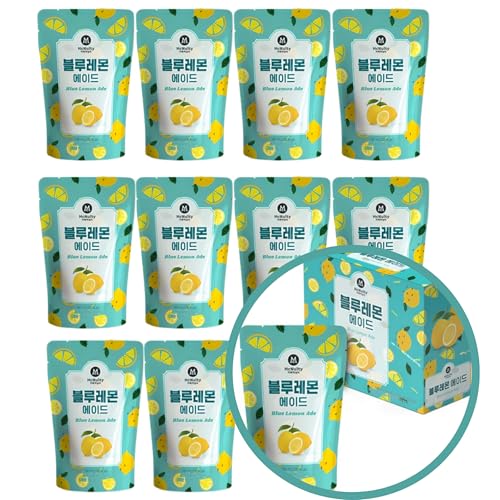 McNulty Koreanischer Pouch Drink 190ml x 10er | Erfrischende Getränke im K-Style Beutel | Fruchtige & Kaffee-Sorten | Direkt trinkfertig – ideal für unterwegs (1Box (10er), Blue Lemon Ade) von EasyCookAsia