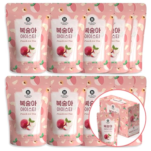 McNulty Koreanischer Pouch Drink 190ml x 10er | Erfrischende Getränke im K-Style Beutel | Fruchtige & Kaffee-Sorten | Direkt trinkfertig – ideal für unterwegs (1Box (10er), Peach Ice Tea) von EasyCookAsia