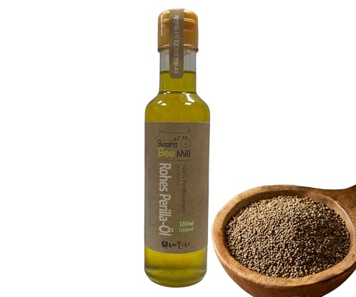 Naepo Rohes Perilla-Öl | Erstklassiges, Kaltgepresstes Koreanisches Perilla-Samenöl | Reich an Nährstoffen und Omega-3 | Vielseitig Einsetzbar in der Küche (180) von EasyCookAsia