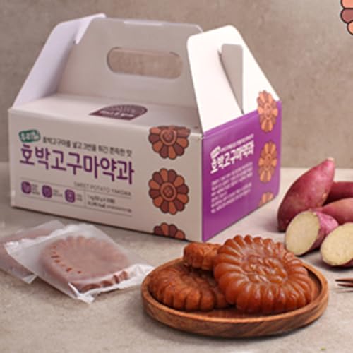 WOORI Koreanischer Yakgwa Snack 50g x 10 Stück | Weich & natürlicher Süße | Traditioneller koreanischer Snack | Ohne künstliche Zusätze | Perfekt zu Tee, Kaffee oder als Topping (Süßkartoffel 10er) von EasyCookAsia