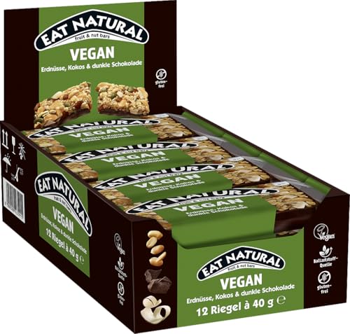 Eat Natural Frucht- & Nussriegel - Vegane Erdnüsse, Kokosnuss & Zartbitterschokolade - Vegan, glutenfreier Snack - Ideal für unterwegs. - 12x40 g Eat Natural Frucht- & Nussriegel - Vegane Erdnüsse, Kokosnuss & Zartbitterschokolade - Vegan, glutenfreier Snack - Ideal für unterwegs. - 12x40 g von Eat Natural