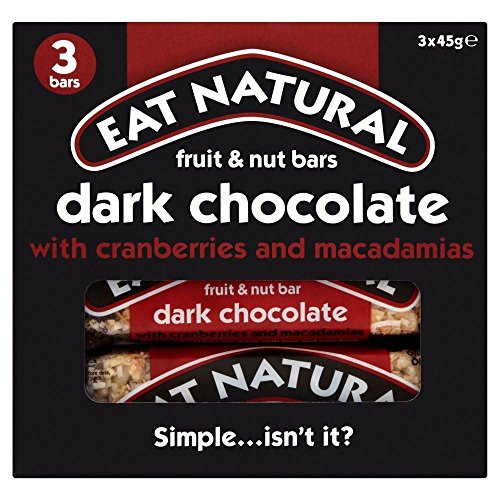 Essen Natur Dunkle Schokolade mit Cranberries & Macadamias Bars (3x45g) - Packung mit 2 von Eat Natural