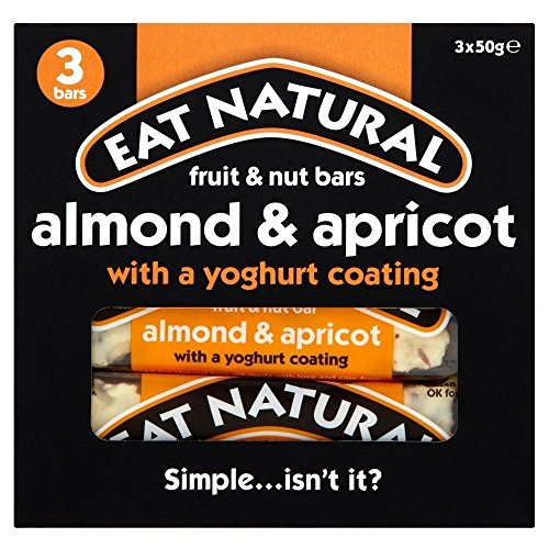 Essen Naturjoghurt Beschichtete Almond Apricot & Bars (3x50g) - Packung mit 2 von Eat Natural
