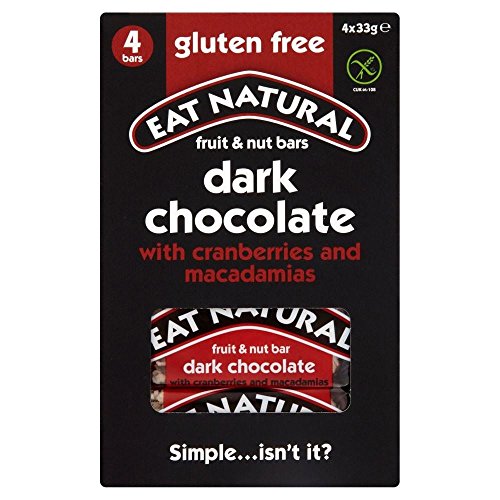 Essen Sie natürliche Gluten Free Bars Cranberries, Macadamias und Dark Chocolate (4x33g) - Packung mit 2 von Eat Natural