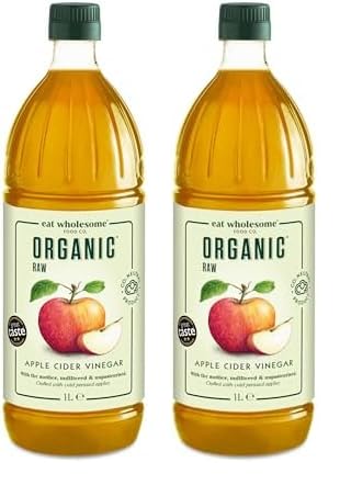 Eat Wholesome Roher Bio Apfelessig, mit der Essigmutter, Naturtrüb & ungefiltert, 1L (Packung mit 2) von Eat Wholesome Food Co.