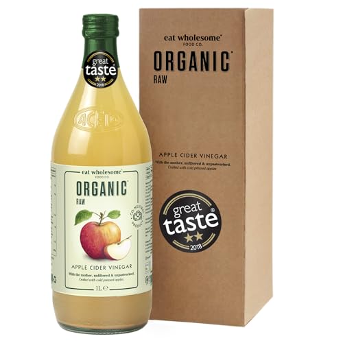 Eat Wholesome Roher Bio Apfelessig, Naturtrüb, unpasteurisiert & ungefiltert, Glasflasche in Box, 1L Eat Wholesome Roher Bio Apfelessig, Naturtrüb, unpasteurisiert & ungefiltert, Glasflasche in Box, 1L von Eat Wholesome Food Co.