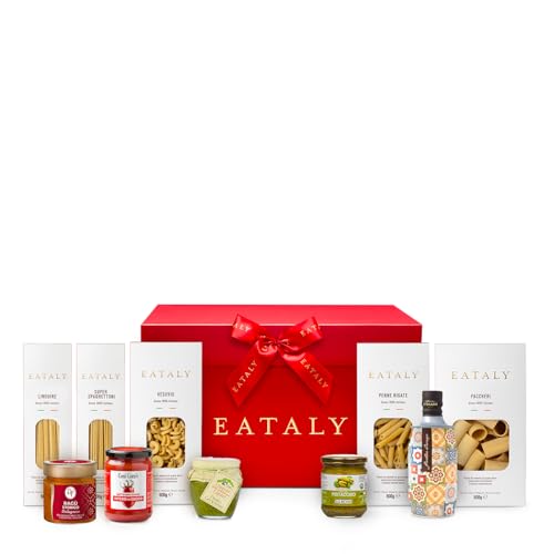 Eataly – Gastronomischer Korb mit 100% italienischem Weizen IGP, nativem Olivenöl extra und Soßen – Set Pasta und Sauce - Set 10 Produkte von Eataly