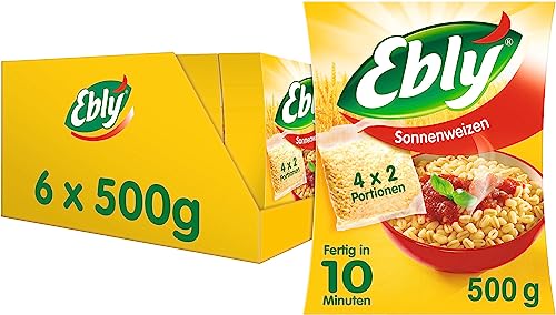 Ebly Sonnenweizen, 10 Minuten Kochbeutel, 6 Packungen (6 x 500g) von Ebly