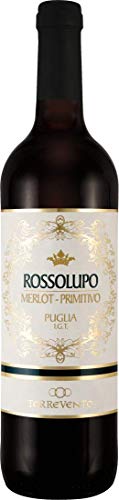 Torrevento Merlot-Primitivo Rossolupo - Italien-Apulien (1x 0,75l) Rotwein trocken von Ebrosia