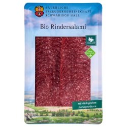 Rindersalami, geschnitten von Echt Hällische