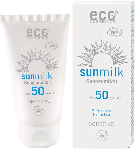 eco cosmetics Sonnenmilch LSF 50 mit Himbeere und Granatapfel (6 x 75 ml) von Eco Cosmetics