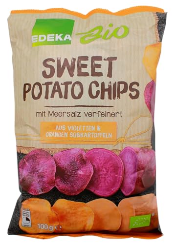 Bio Sweet Potato Chips mit Mehrsalz, 10er Pack (10 x 100g) von Edeka Bio