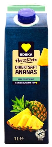 Herzstücke Ananas Direktsaft, 8er Pack (8 x 1 l) von Edeka Herzstücke