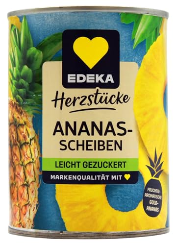 Herzstücke Ananasscheiben leicht gezuckert, 12er Pack (12 x 340g) von Edeka Herzstücke