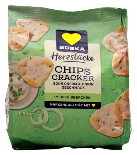 Herzstücke Chips Cracker Sour Cream & Onion, 12er Pack (12 x 125g) von Edeka Herzstücke