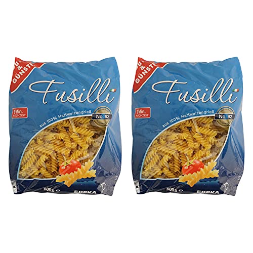 2er Pack Gut & Günstig Nudeln Fusilli 2 x 500 g Spirelli 2er Pack Gut & Günstig Nudeln Fusilli 2 x 500 g Spirelli von Edeka