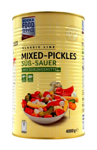 Classic Line Mixed-Pickles süß-sauer mit Süßungsmittel, (1 x 2.2 kg) von Edeka