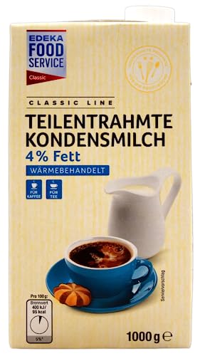 Classic Line Teilentrahmte Kondensmilch 4% Fett, 12er Pack (12 x 1000g) von Edeka