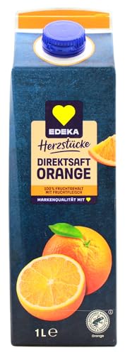 Herzstücke Orange Direktsaft mit Fruchtfleisch, 8er Pack (8 x 1 l) von Edeka