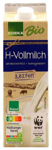 Edeka Bio H-Vollmilch 3,8% Fett, 10er Pack (10 x 1 l) von Edeka