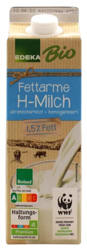 Edeka Bio fettarme H-Milch 1,5% Fett, 10er Pack (10 x 1 l) von Edeka