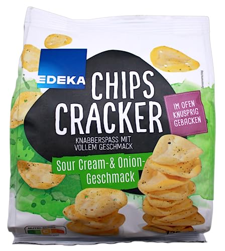 Edeka Chips Cracker Sour Cream & Onion Geschmack, 12er Pack (12 x 125g) von Edeka