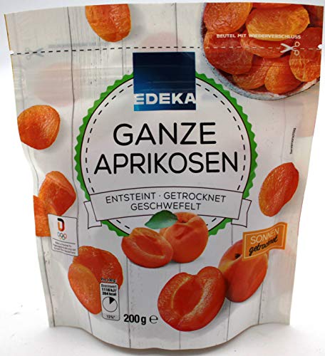 Edeka Ganze Aprikosen entsteint getrocknet geschwefelt, 8er Pack (8 x 200g) von Edeka