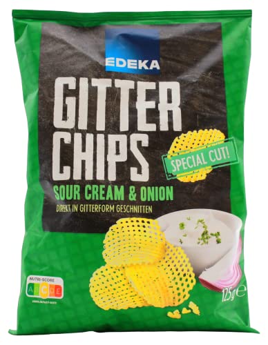 Edeka Gitter-Chips Sour Cream & Onion, 12er Pack (12 x 125g) von Edeka