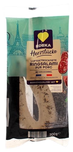 Herzstücke luftgetrocknete Ringsalami Pur Porc mit Edelschimmel, 3er Pack (3 x 300g) von Edeka