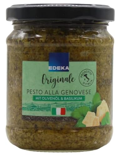 Edeka Originale Pesto Alla Genovese mit Olivenöl & Basilikum, 12er Pack (12 x 190g) von Edeka