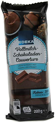 Edeka Vollmilchschokoladencouverture mit Vanilleextrakt, 10er Pack (10 x 200g) von Edeka