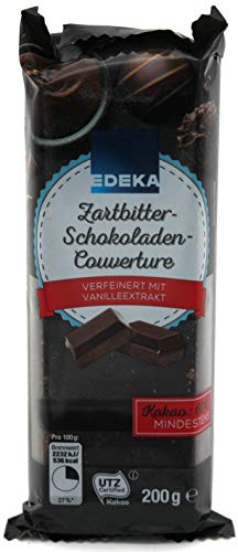 Edeka Zartbitterschokoladencouverture mit Vanilleextrakt, 10er Pack (10 x 200g) von Edeka