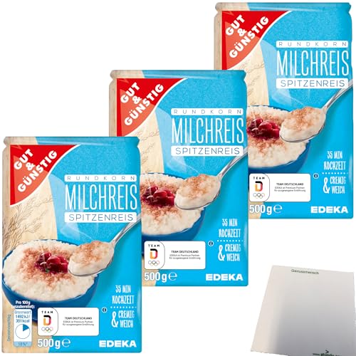 G&G Rundkorn Milchreis Spitzenreis (3x500g) + usy Block von Edeka