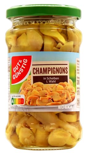 Gut & Günstig Champignons in Scheiben 1.Wahl, 12er Pack (12 x 170g) von Edeka